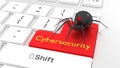 Cybersecurity privacy concept spider on white keyboard
