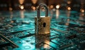 Cybersecurity and privacy concepts to protect data. Lock icon and internet network security technology. protecting Royalty Free Stock Photo