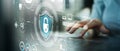 Cybersecurity Protection and Data Privacy Shield in Digital Network Environment Royalty Free Stock Photo