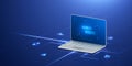 Cybersecurity remote access VPN encryption authentication cloud software network on firewall protocol bandwidth latency 3d