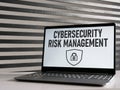 Cybersecurity Risk Management is shown using the text Royalty Free Stock Photo