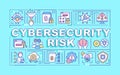 Cybersecurity risk word concepts blue banner