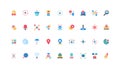 Cybersecurity, secure shield and lock for confidential data, antivirus color icon set