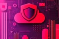 Cybersecurity Shield: Cloud Data Protection Concept Royalty Free Stock Photo