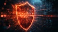 Cybersecurity Shield Concept with Data Visualization Royalty Free Stock Photo