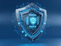 Cybersecurity Shield Digital Security Data Protection. Royalty Free Stock Photo