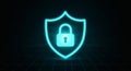 Cybersecurity Shield Icon: Digital protection for your valuable data and secure network connection. Royalty Free Stock Photo