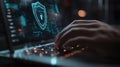 Cybersecurity Shield Illustration: Digital Privacy Protection Royalty Free Stock Photo