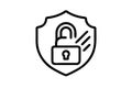 Cybersecurity Shield with Lock Icon protection Royalty Free Stock Photo