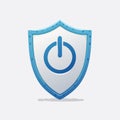 Cybersecurity Shield Power On Symbol Royalty Free Stock Photo