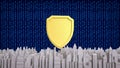 Cybersecurity Shield Protecting Digital City Infrastructure 3d render Royalty Free Stock Photo