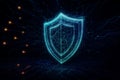 Cybersecurity Shield Representation on Digital Background as a Conceptual Image of Data Protection and System Security Royalty Free Stock Photo