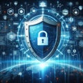 Cybersecurity shield A shield representing protection for data Royalty Free Stock Photo