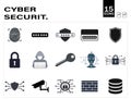 Cybersecurity Silhouettes Vector Bundle Downlod Royalty Free Stock Photo