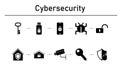 Cybersecurity simple concept icons set Royalty Free Stock Photo