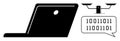 Cybersecurity and Surveillance Concept with Laptop and Binary Code Speech Bubble Icon Royalty Free Stock Photo