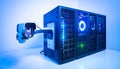 Cybersecurity Surveillance on a Network Data Server Royalty Free Stock Photo