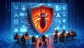 Cybersecurity Team Discussing Virus and Malware Threats
