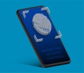 Cybersecurity technology concept. Smartphone application for fingerprint scanning. Scanning person fingerprint for mobile
