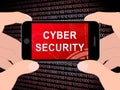 Cybersecurity Technology Hightech Security Guard 2d Illustration