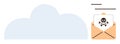 Cybersecurity Threat Illustrated with Virus Email and Cloud Storage Warning Royalty Free Stock Photo