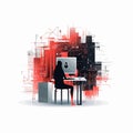 Cybersecurity vector flat minimalistic isolated illustration