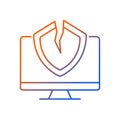 Cybersecurity vulnerability gradient linear vector icon Royalty Free Stock Photo