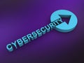 cybersecurity word on purple