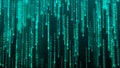 Cyberspace background with a set of numbers. Big data visualization. Abstract matrix. Technology or science banner. 3d