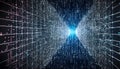 Cyberspace digital computer network security as a global database, technology concept Royalty Free Stock Photo