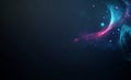 Cyberspace. Digital generation, electronic field, cyberdata flow. Blockchain data fields, processed data waves, big data
