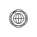cyberspace, global, noosphere, shield icon. Element of future technological pack for mobile concept and web apps icon. Thin line