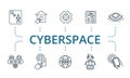 Cyberspace icon set. Contains editable icons theme such as sensors, nfc, internet and more.