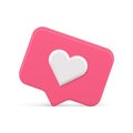 Cyberspace like notice quick tips pink glossy button decor design realistic 3d icon vector