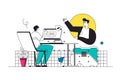 Cyberspace Management Outline Illustration