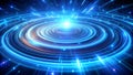 Cyberspace Nexus: A Symphony of Blue and Neon generative AI