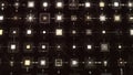 Cyberspace with pulsating squares. Animation. Pulsating shining squares are connected by lines along which strokes move