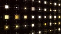 Cyberspace with pulsating squares. Animation. Pulsating shining squares are connected by lines along which strokes move
