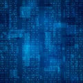 Cyberspace. Stream of blue binary code. Futuristic background. Visualization and processing of data in binary format. Vector