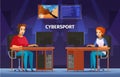 Cybersport Cartoon Characters Composition