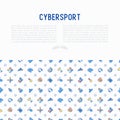 Cybersport concept with thin line icons