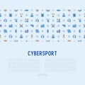 Cybersport concept with thin line icons