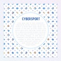 Cybersport concept with thin line icons