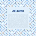 Cybersport concept with thin line icons