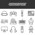 Cybersport icons set