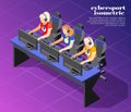 Cybersport Isometric Colored Background