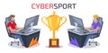 Cybersport Player vs Player Vector Illustration