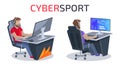 Cybersport and Gamers Poster Vector Illustration