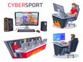 Cybersport Set of Icons on Vector Illustration