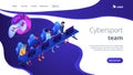 Cybersport team isometric 3D landing page. Royalty Free Stock Photo